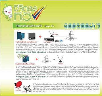 จำหน่ายเครื่องรับสัญญาณโทรทัศน์ภาคพื้นดินระบบดิจิตอล