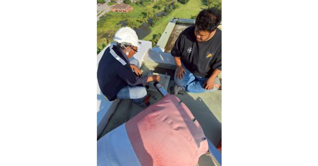 Install helipad lighting