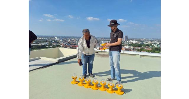 Install helipad lighting