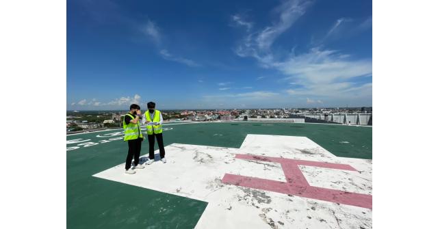 สำรวจพื้นที่ลานจอดเฮลิคอปเตอร์ และเข้าพบผู้อำนวยการโรงพยาบาลอุดรธานี