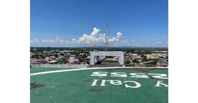 สำรวจพื้นที่ลานจอดเฮลิคอปเตอร์ และเข้าพบผู้อำนวยการโรงพยาบาลอุดรธานี