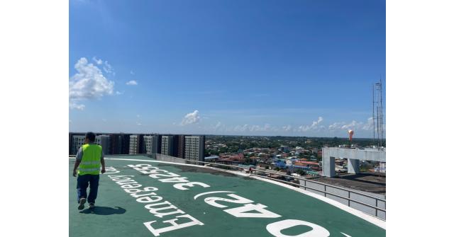 สำรวจพื้นที่ลานจอดเฮลิคอปเตอร์ และเข้าพบผู้อำนวยการโรงพยาบาลอุดรธานี