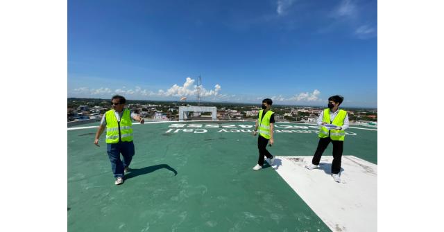 สำรวจพื้นที่ลานจอดเฮลิคอปเตอร์ และเข้าพบผู้อำนวยการโรงพยาบาลอุดรธานี